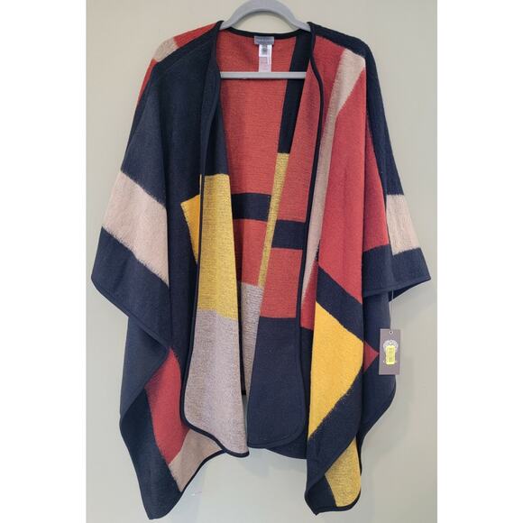 NWT Vince Camuto Shawl Polyester Acrylic WOOL blend Geometric Pattern Size M/L - Picture 1 of 12